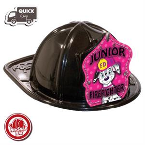 Black Fire Hat- Dalmatian Jr. Fire Chief Shld