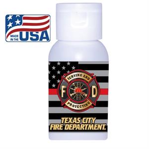 Custom 1 oz. Gel Hand Sanitizer - Thin Red Line