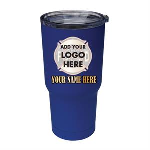 Custom 20 oz Blue Stainless Steel Tumbler - Custom Logo