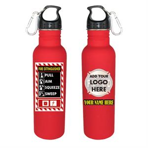 Custom 25 oz Aluminum Bottle - Red w/ Logo