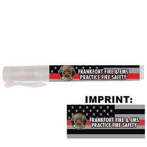 Custom .33 oz Spray Sanitizer - Thin Red Line