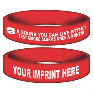 Custom Awareness Bands Red - Smoke Alarm Message