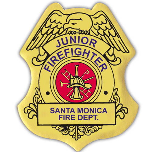 Custom Jr. Firefighter Stick-On Badge - Gold