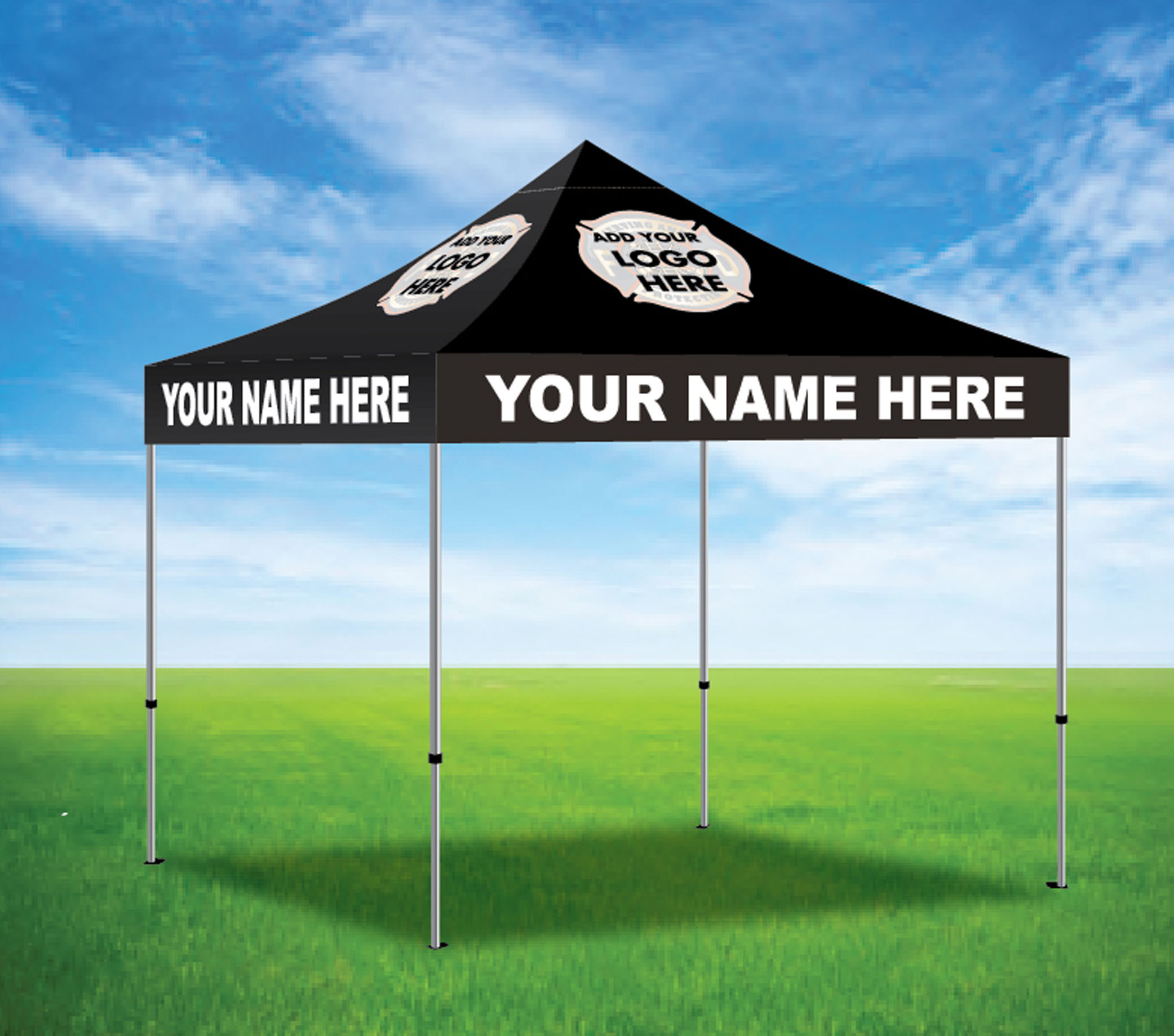 Custom Logo Full Color 10 x 10 Tent Black