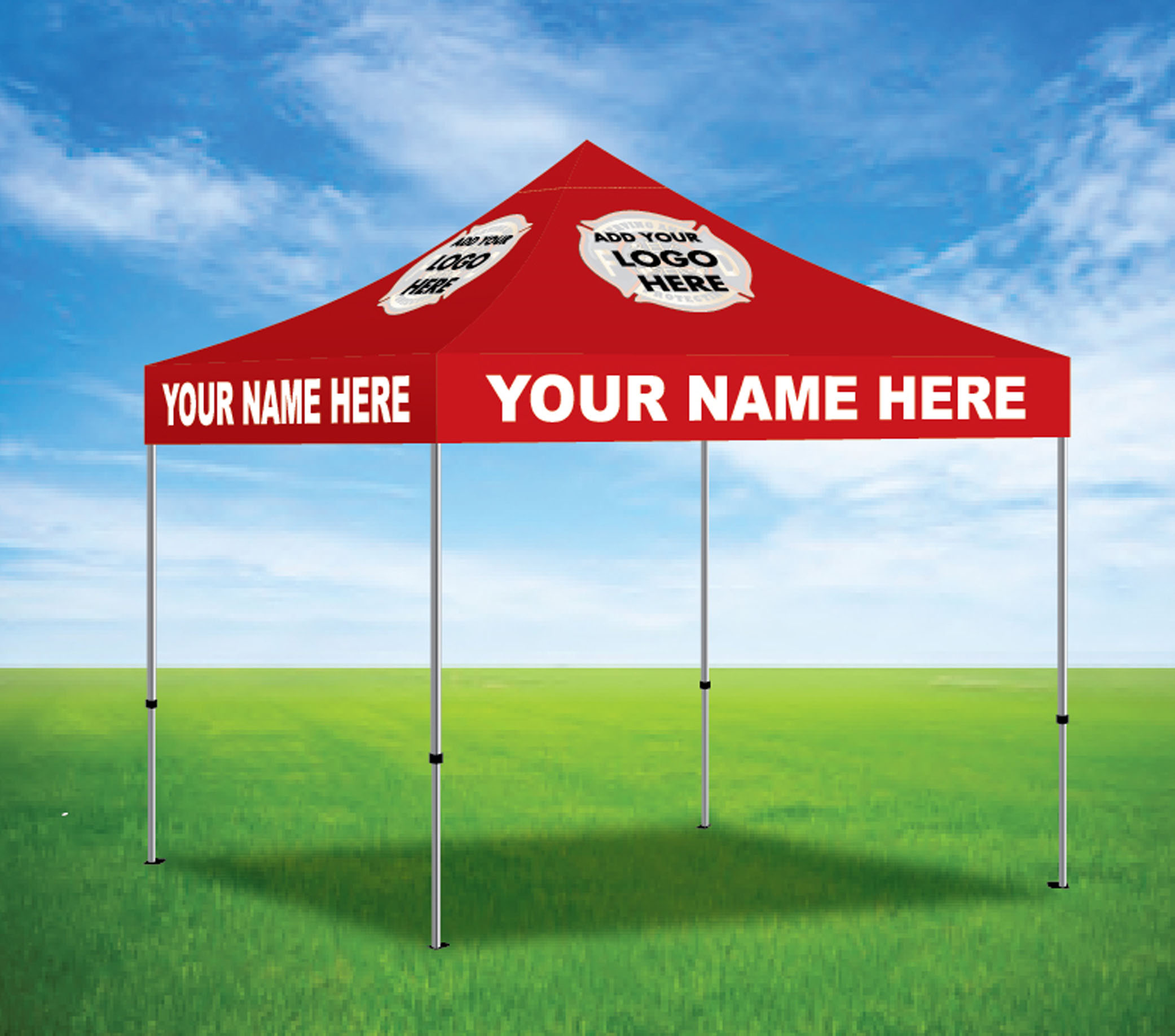 Custom Logo Full Color 10 x 10 Tent Red