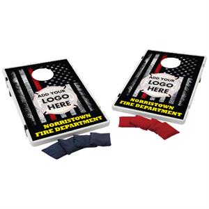 Custom Plastic Beanbag Toss Game Kit - Thin Red Lin