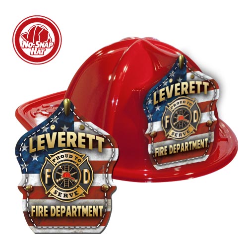 Custom Red Fire Hat with Americana Shield