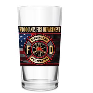 Custom16 oz Pint Glass- Maltese Cross - Amercian Flag