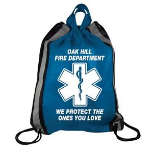 Impinted Blue Drawstring Backpack- Star of Life