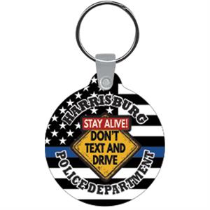 Imprinted - Don't Text & Drive - Round Key Tag