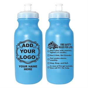 Imprinted 20 oz Blue Glow Bike Bottle - Custom Logo