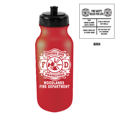 Imprinted 20 oz Red Bike Bottle - Maltese Cross