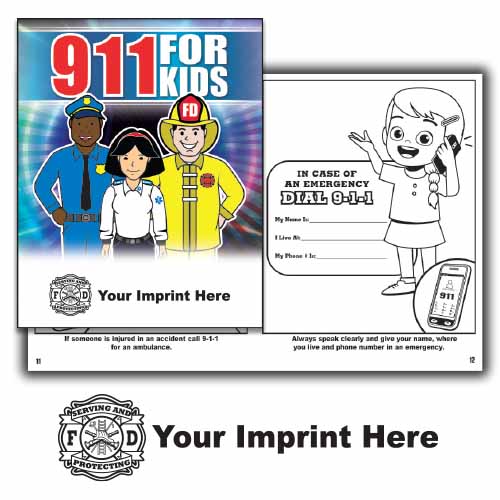 Imprinted 911 Coloring Book Serve Protect