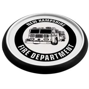 Imprinted Black Grip Coaster - Fire Truck