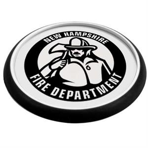 Imprinted Black Grip Coaster - Firefighter