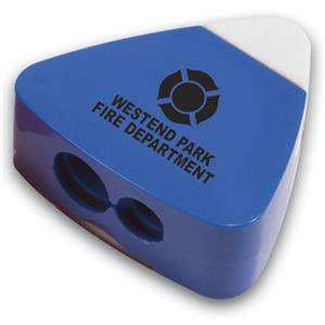 Imprinted Blue Pencil Sharpener Eraser Combo