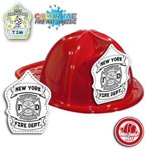 Imprinted Fire Hat - Red - Color Me Maltese Shield