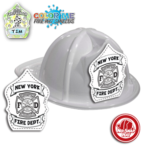 Imprinted Fire Hat - White - Color Me Maltese Shield