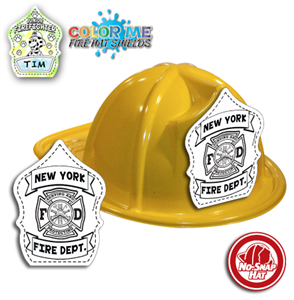 Imprinted Fire Hat - Yellow - Color Me Maltese Shield