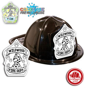 Imprinted Fire Hats - Black - Color Me Cappy Shield