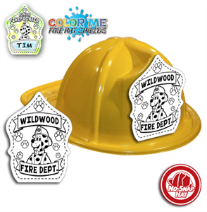 Imprinted Fire Hats - Yellow - Color Me Cappy Shield