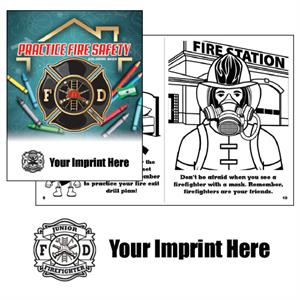 Imprinted Practice Fire Safety Coloring Book - Jr FF Maltese