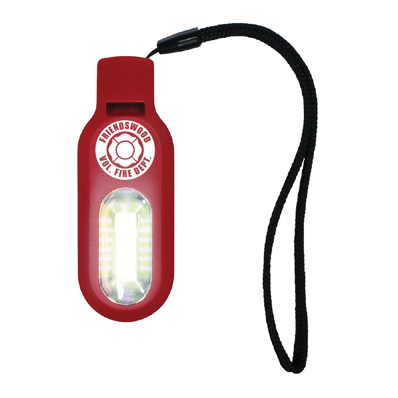 Imprinted Red COB Light / Whistle w/ Maltese