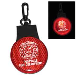 Imprinted Red L.E.D. Light Reflector w/ Clip