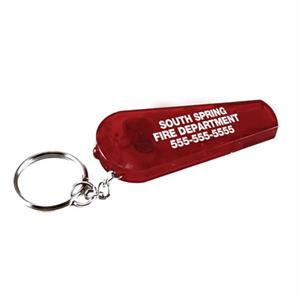 Imprinted Red Whistle Light Key Tag