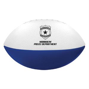 Imprinted Royal Blue / White Foam Football - Serve & Protect Logo