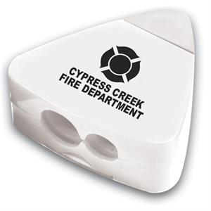 Imprinted White Pencil Sharpener Eraser Combo