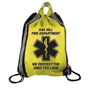 Imprinted Yellow Drawstring Backpack - Star of Life