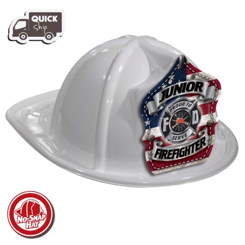 White Fire Hat - Americana Parade Shield