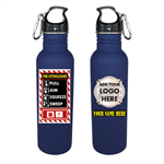 Custom 25 oz Aluminum Bottle - Blue - Custom Logo