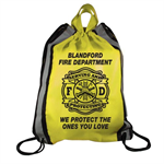 Imprinted Yellow Drawstring Backpack - Serving & Protecting