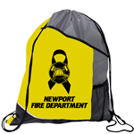 Imprinted Yellow Pocket Drawstring Backpack - Ribbon