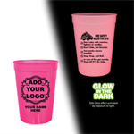 Imprinted 12 oz Pink Glow Cup - Custom Logo