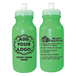 Imprinted 20 oz Green Glow Bike Bottle - Custom Logo