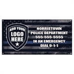 Custom 3' X 6'  Vinyl Banner - Flag Thin Blue Line