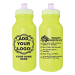 Imprinted 20 oz Yellow Glow Bike Bottle - Custom Logo