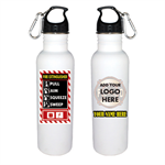 Custom 25 oz Aluminum Bottle - White w/ Logo