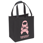 Imprinted Black Tote Bag - Pink Ribbon