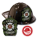 Custom Marine Cross Green Design in Red Fire Hat