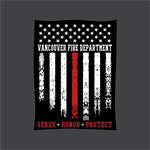 Custom 30^ x 40^ Velveteen Blanket - Thin Red Line