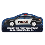 Imprinted Police Car Shaped Magnet