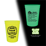 Imprinted 12 oz Yellow Glow Cup - Custom Logo