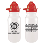 Imprinted 20 oz White Bike Bottle w/ Fire Hat Lid - 2023 Theme