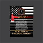 Custom 60^ x 80^ Velveteen Blanket - Firefighter Prayer