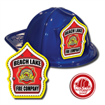 Custom Blue Fire Hats w/ Maltese Cross Shield