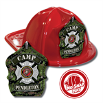 Custom Marine Cross Green Design in Red Fire Hat